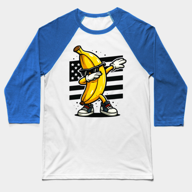 Dabbing Banana with Sunglasses Baseball T-Shirt by ArtistTee ⭐⭐⭐⭐⭐