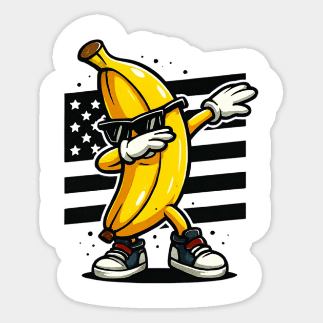 Dabbing Banana with Sunglasses Sticker by ArtistTee ⭐⭐⭐⭐⭐