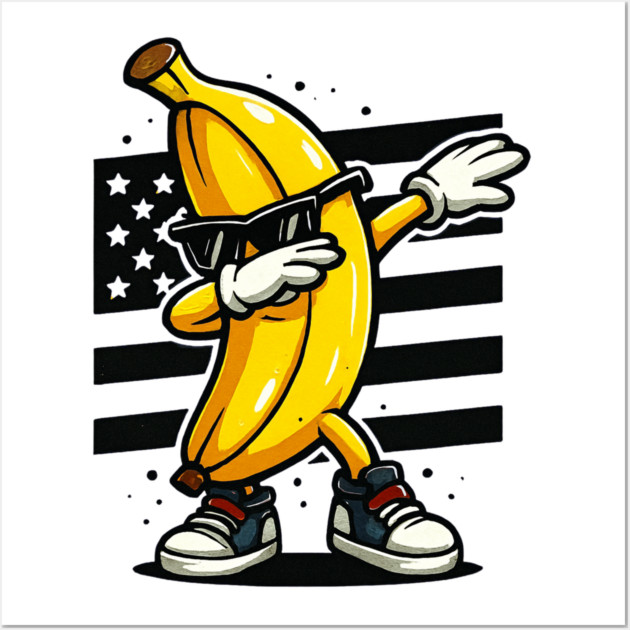 Dabbing Banana with Sunglasses Wall Art by ArtistTee ⭐⭐⭐⭐⭐