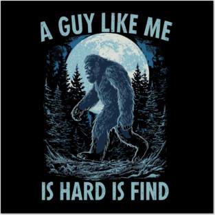 Bigfoot Silhouette Moon Forest Scene Posters and Art