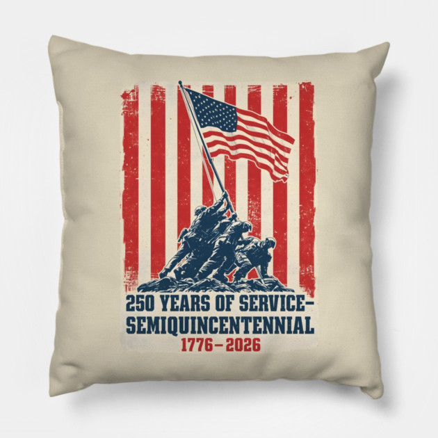 Semiquincentennial Flag Raising Tribute Pillow by ArtistTee ⭐⭐⭐⭐⭐