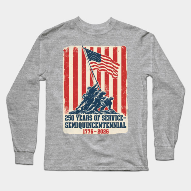 Semiquincentennial Flag Raising Tribute Long Sleeve T-Shirt by ArtistTee ⭐⭐⭐⭐⭐