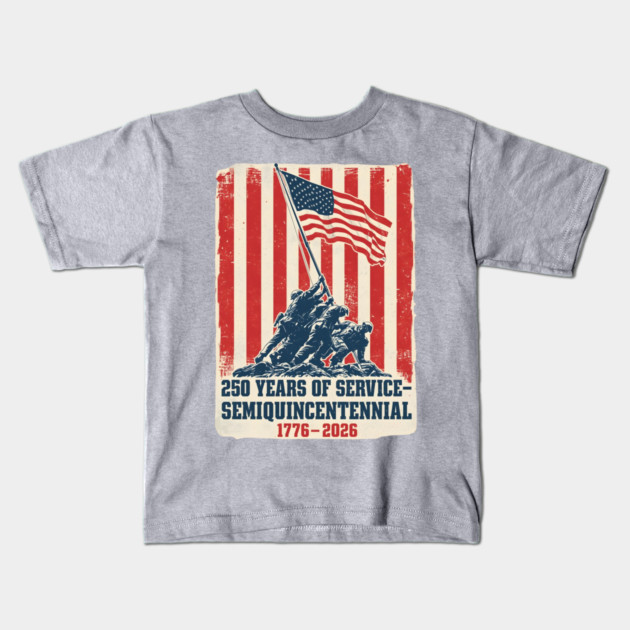 Semiquincentennial Flag Raising Tribute Kids T-Shirt by ArtistTee ⭐⭐⭐⭐⭐
