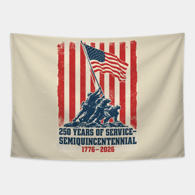 Semiquincentennial Flag Raising Tribute Tapestry by ArtistTee ⭐⭐⭐⭐⭐
