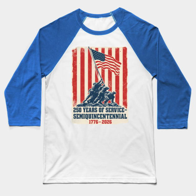 Semiquincentennial Flag Raising Tribute Baseball T-Shirt by ArtistTee ⭐⭐⭐⭐⭐