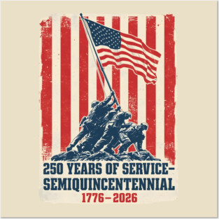 Semiquincentennial Flag Raising Tribute Posters and Art