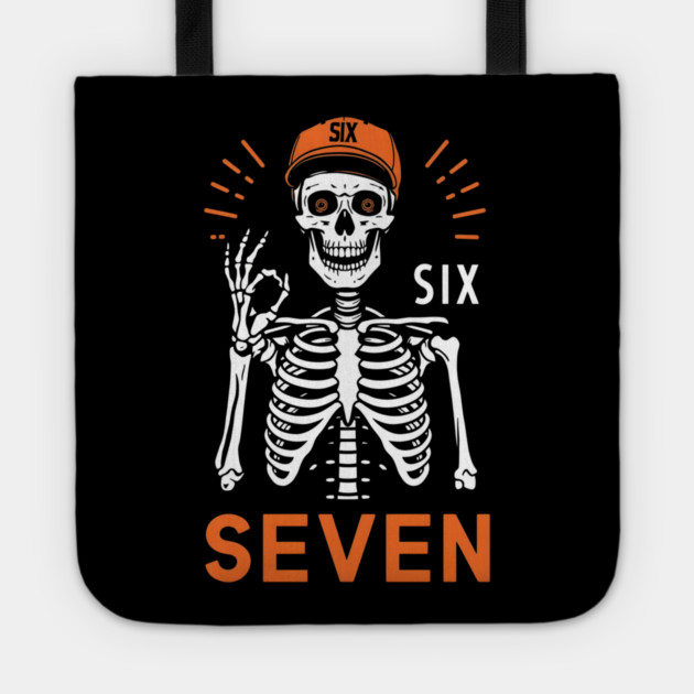 Skeleton Hand Gesture With Six Seven Tote by ArtistTee ⭐⭐⭐⭐⭐