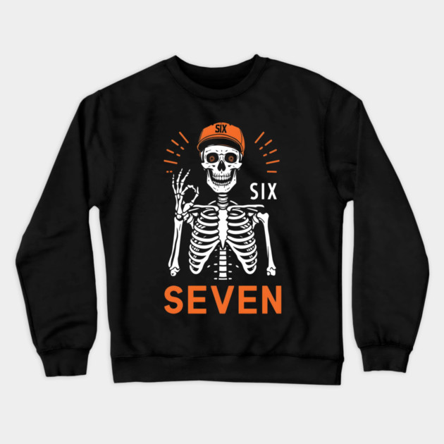 Skeleton Hand Gesture With Six Seven Crewneck Sweatshirt by ArtistTee ⭐⭐⭐⭐⭐