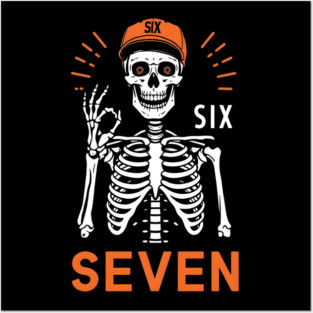 Skeleton Hand Gesture With Six Seven Posters and Art