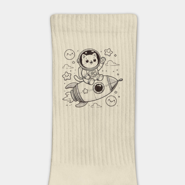 Astronaut Cat on Rocket – Cute Space Adventure by Champanie's Store