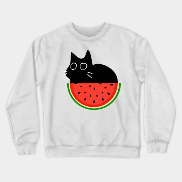 Watermelon Cat Crewneck Sweatshirt by Champanie's Store