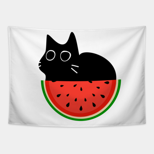 Watermelon Cat Tapestry by Champanie's Store