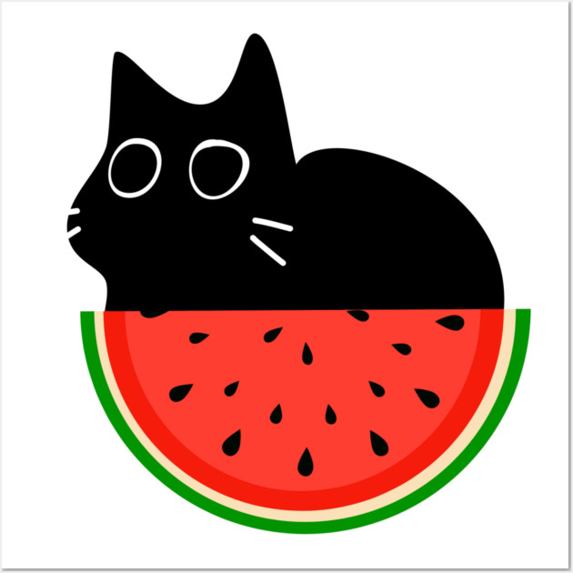 Watermelon Cat Wall Art by Champanie's Store