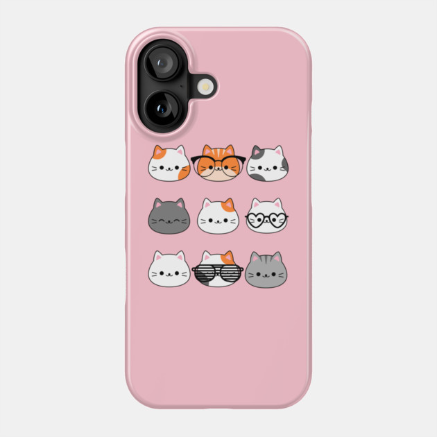 Adorable Kawaii Cat Faces Phone Case by Champanie's Store