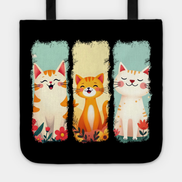 Adorable Happy Cats Tote by Champanie's Store