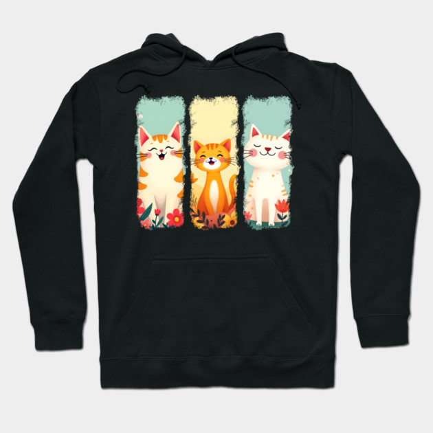 Adorable Happy Cats Hoodie by Champanie's Store