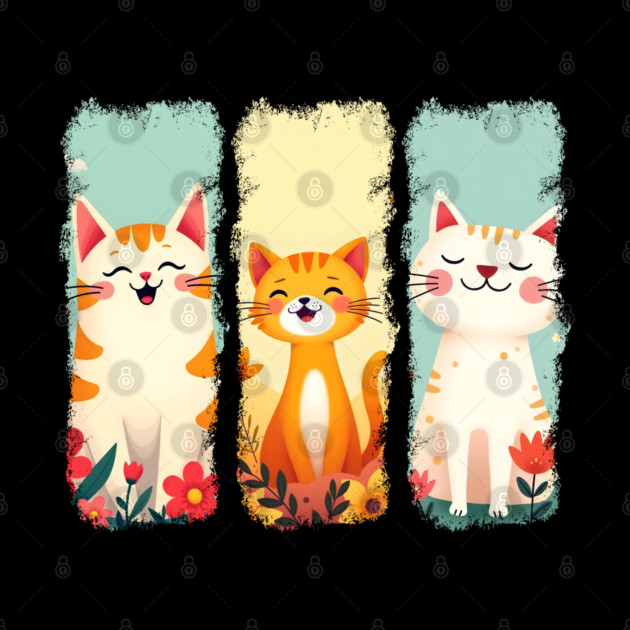 Adorable Happy Cats by Champanie's Store