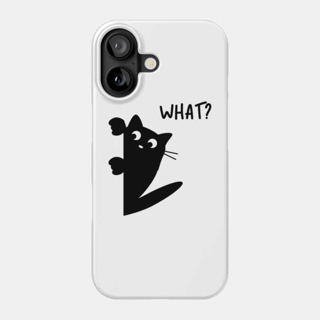 Peeking Black Cat Phone Case by Champanie's Store