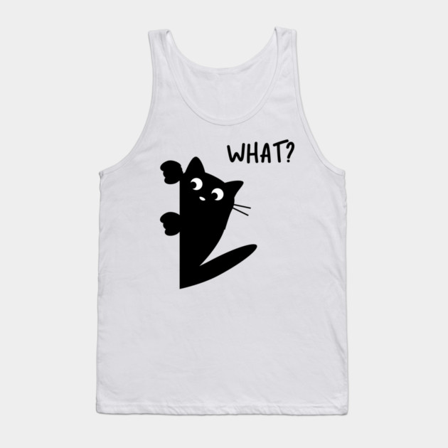 Peeking Black Cat Tank Top by Champanie's Store