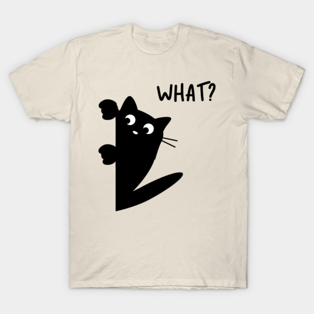 Peeking Black Cat T-Shirt by Champanie's Store