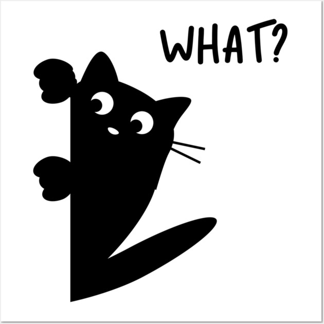 Peeking Black Cat Wall Art by Champanie's Store