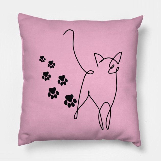 Cute Paw Print Trail Pillow by Champanie's Store