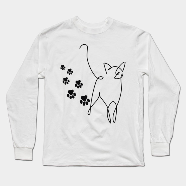 Cute Paw Print Trail Long Sleeve T-Shirt by Champanie's Store