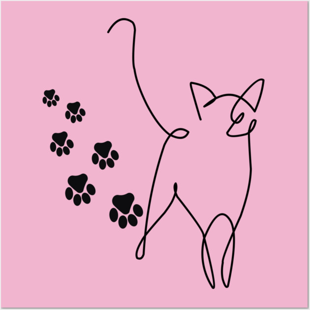 Cute Paw Print Trail Wall Art by Champanie's Store