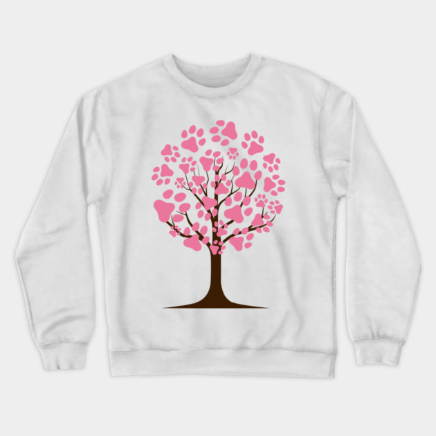 Paw Blossom Tree Crewneck Sweatshirt by Champanie's Store