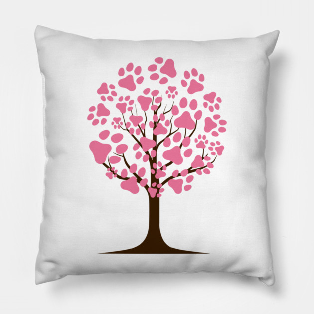Paw Blossom Tree Pillow by Champanie's Store