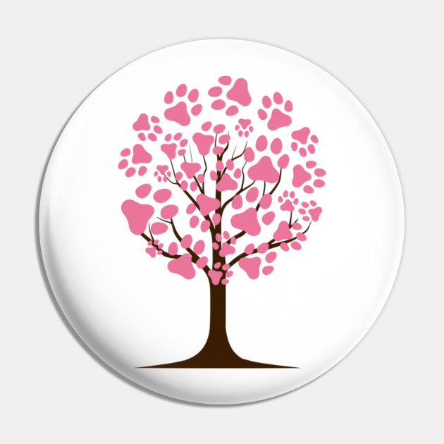 Paw Blossom Tree Pin by Champanie's Store