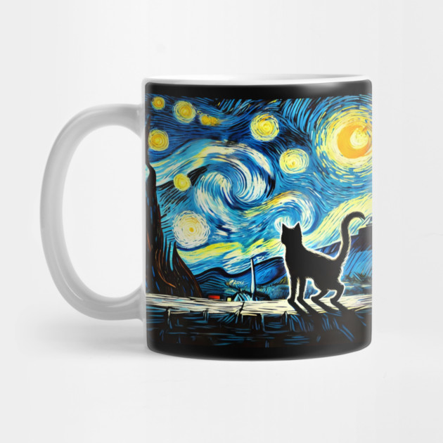 Starry Night Cat – Van Gogh-Inspired by Champanie's Store