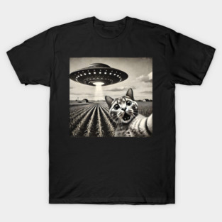 Funny UFO Cat Selfie T-Shirt