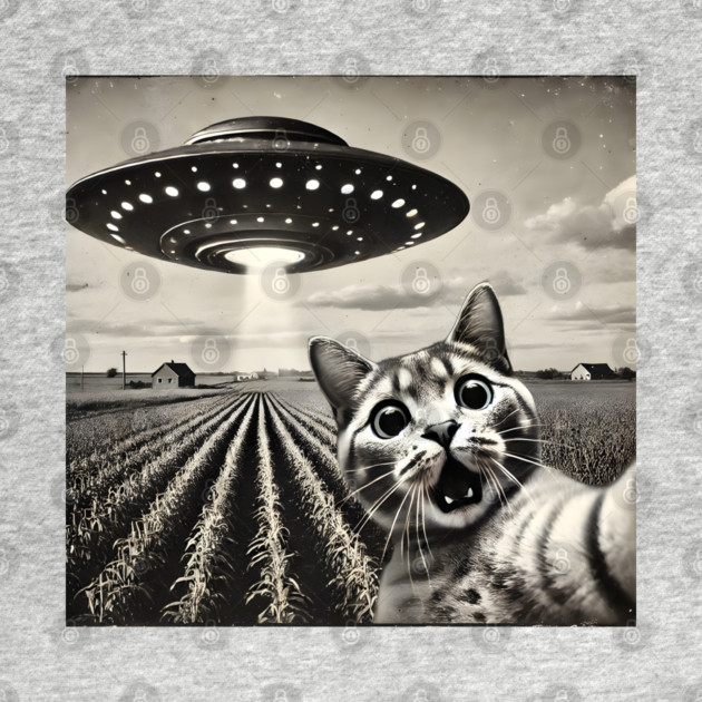 Funny UFO Cat Selfie by Champanie's Store