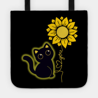 Black Cat & Sunflower Tote