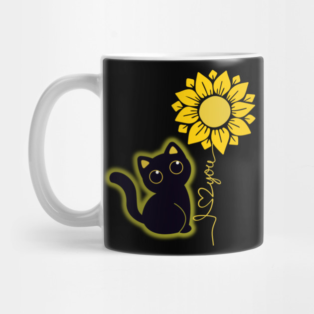 Black Cat & Sunflower by Champanie's Store