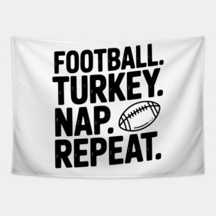 Football Turkey Nap Repeat Tapestry