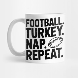 Football Turkey Nap Repeat Mug