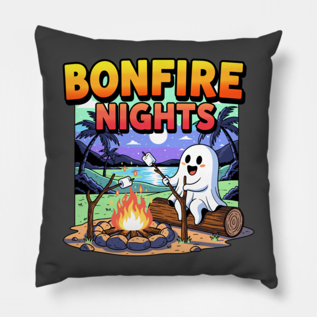 Spooky Bonfire Night Pillow by enrynz