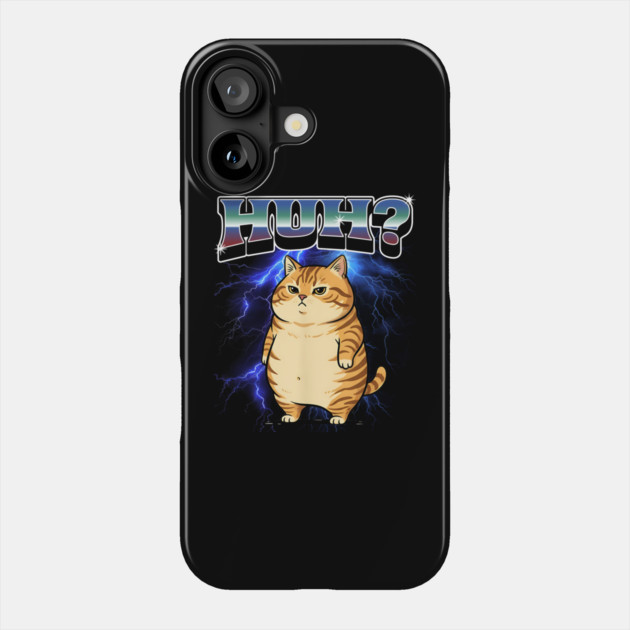 Huh? Orange Cat Silly Meme Bootleg style Phone Case by Luxinda