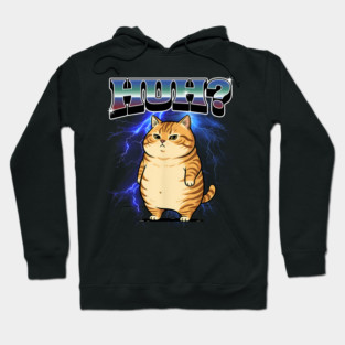 Huh? Orange Cat Silly Meme Bootleg style Hoodie