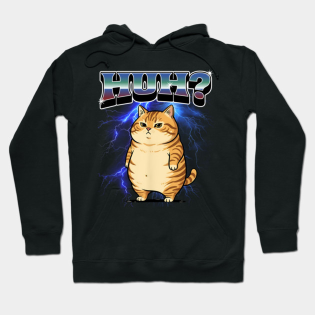 Huh? Orange Cat Silly Meme Bootleg style Hoodie by Luxinda