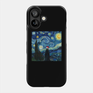 Grim Reaper Santa Hat Van Gogh Starry Night Style Phone Case