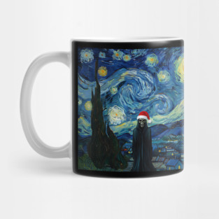 Grim Reaper Santa Hat Van Gogh Starry Night Style Mug