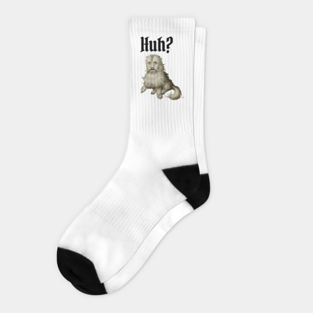 Huh Ugly Medieval Dog Meme Doggo Lovers Socks by Luxinda
