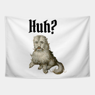 Huh Ugly Medieval Dog Meme Doggo Lovers Tapestry