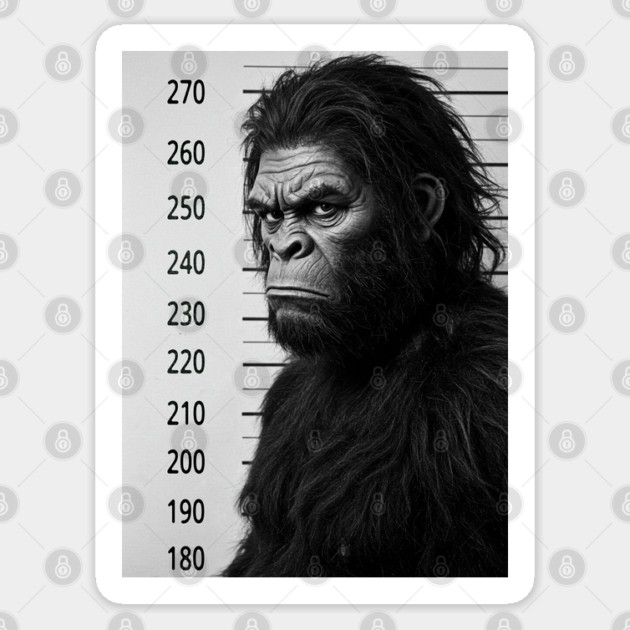 Bigfoot Mugshot Sticker by Megadorim