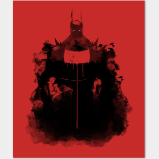 Absolute Batman Watercolor Silhouette - Last Knight Ink Art Posters and Art