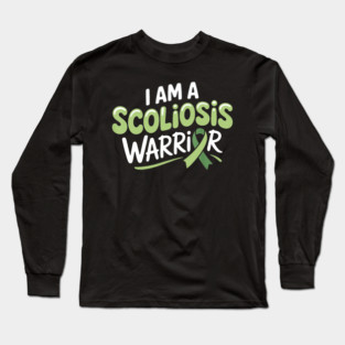 Scoliosis Art For Men Women Spinal Fusion Scoliosis Survivor Long Sleeve T-Shirt