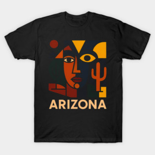 Sedona Minimal Line Art – Colorful Desert Silhouette on Black Background | Modern Boho Wall Art & T-Shirt Design T-Shirt